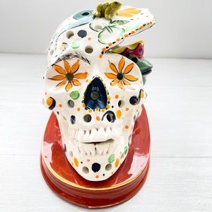 LUIS ALONSO Handmade Painted Sugar Skull Day of the Dead Light JACK SKELLINGTON